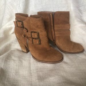 Brown Suede Ankle High Boots